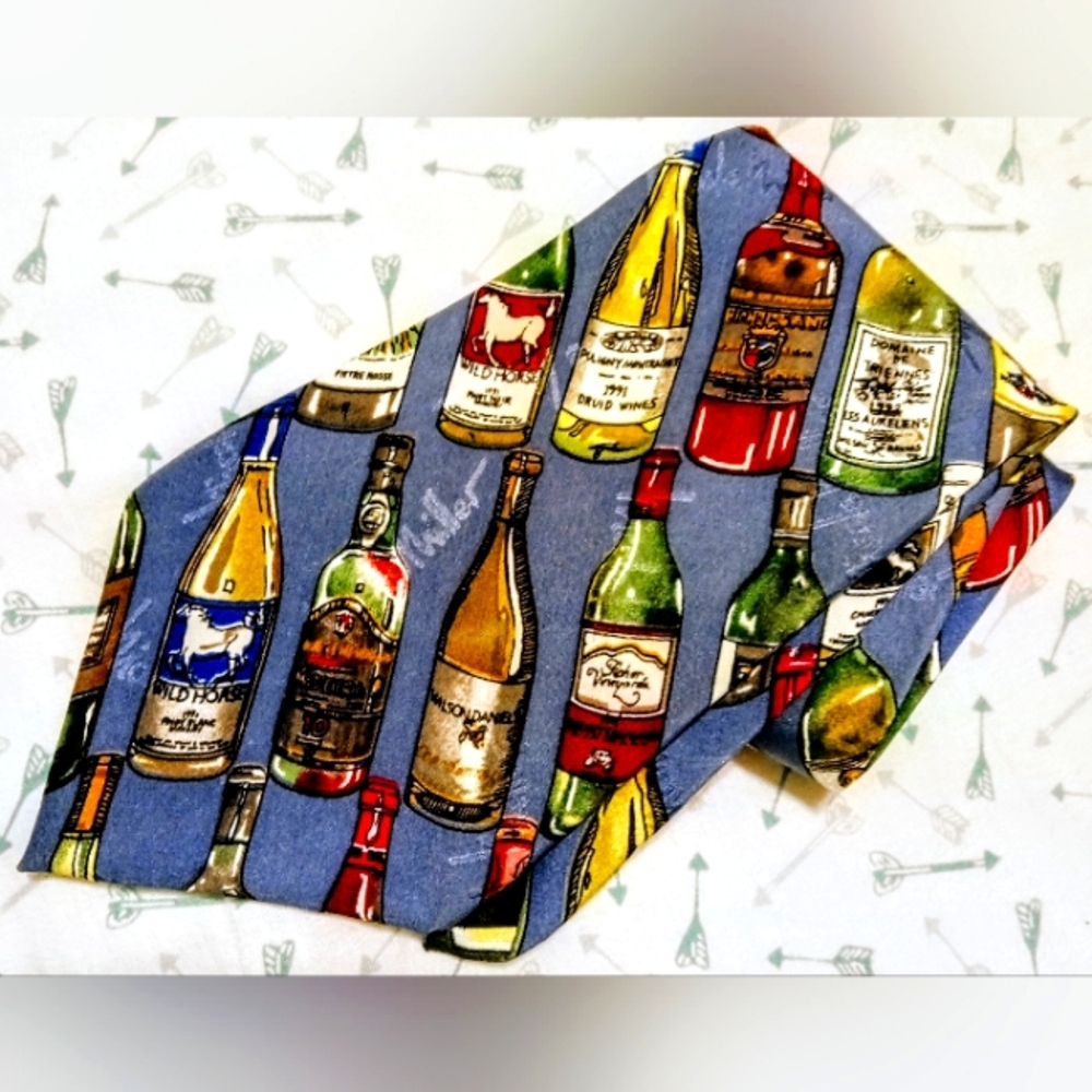 Vintage 1994 NICOLE MILLER Wine Themed You're 100% silk